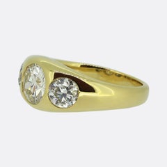 3.05 Carat Old Cut Diamond Three-Stone Ring