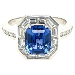 3.05 Carat Sapphire and Diamond Ring