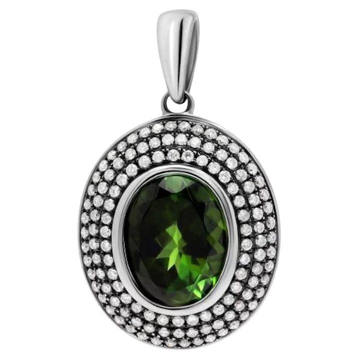 3, 05 Quilates Turmalina Diamante Elegante Colgante de Moda para Ella Oro 14K en venta