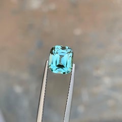 3.05 Carats Natural Loose Seafoam Tourmaline Gemstone Cushion Cut Kunar Mine