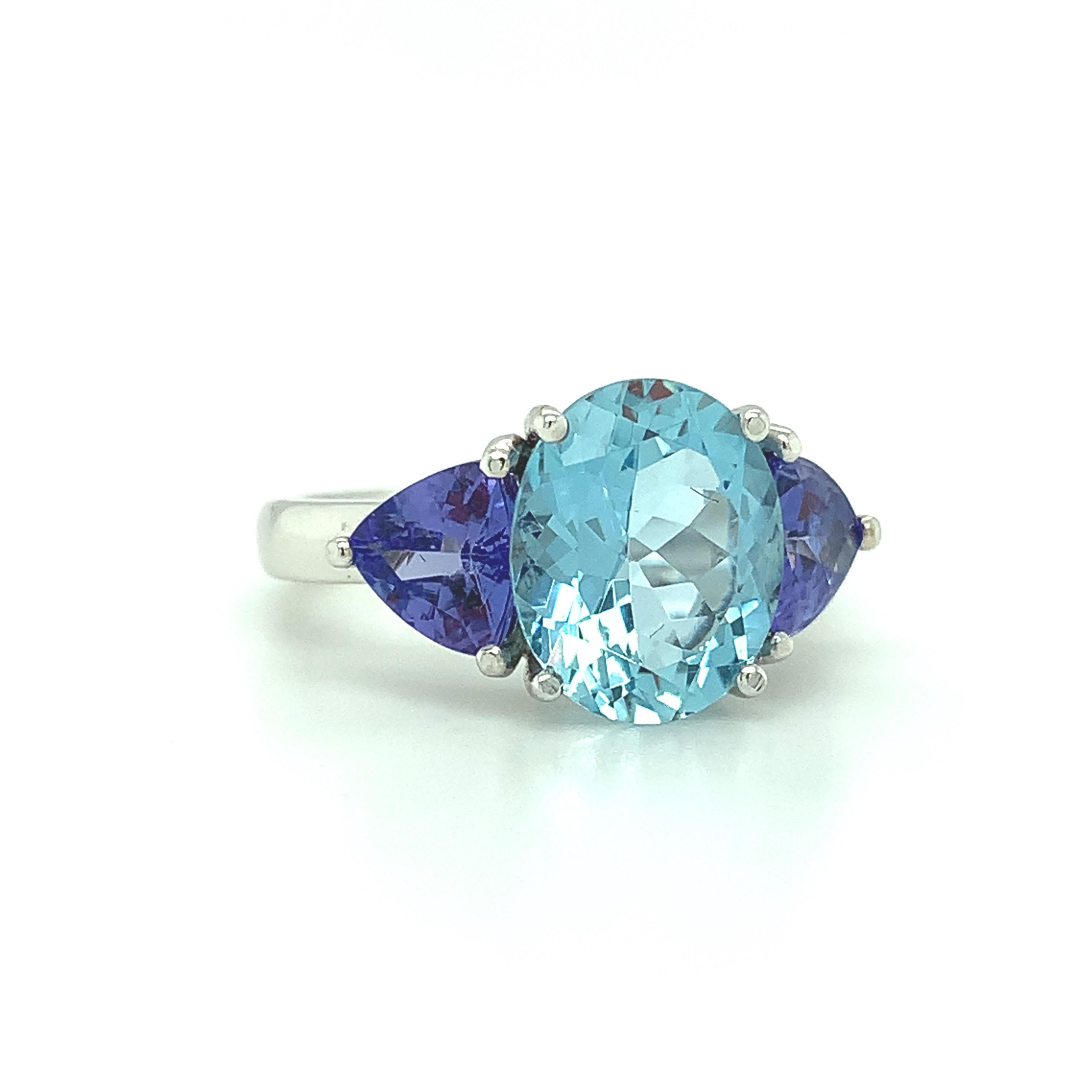 aquamarine and tanzanite ring