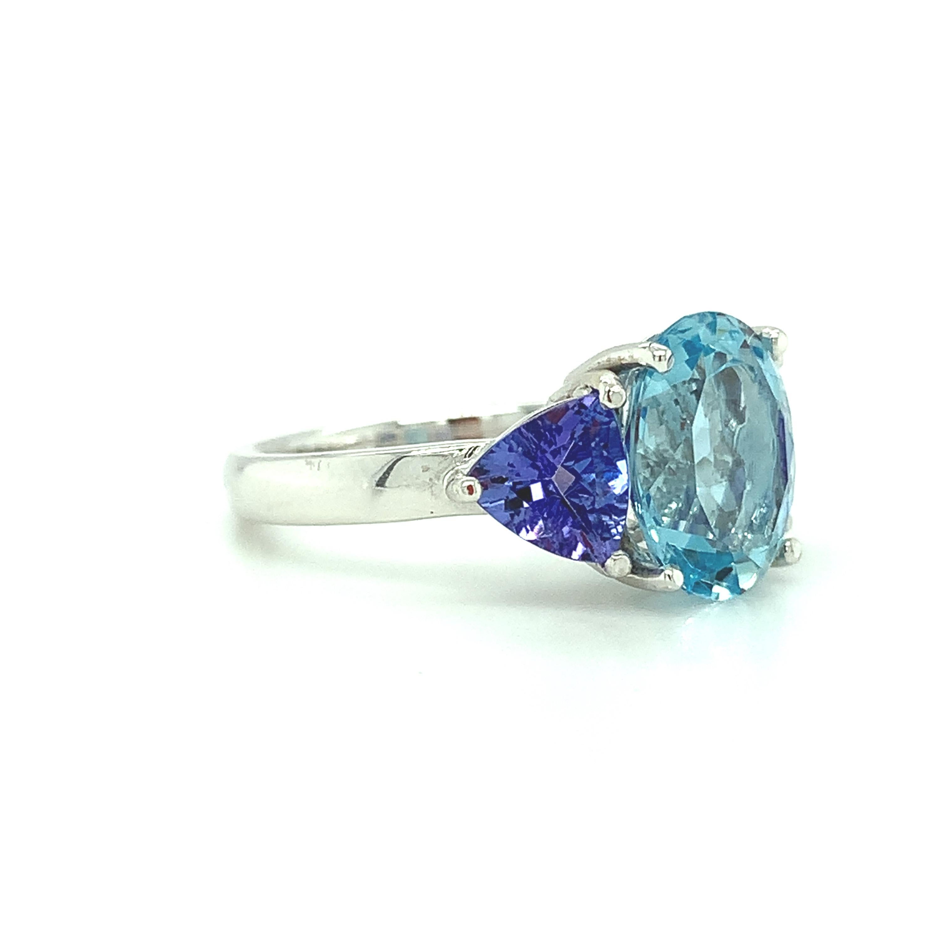 tanzanite and aquamarine ring
