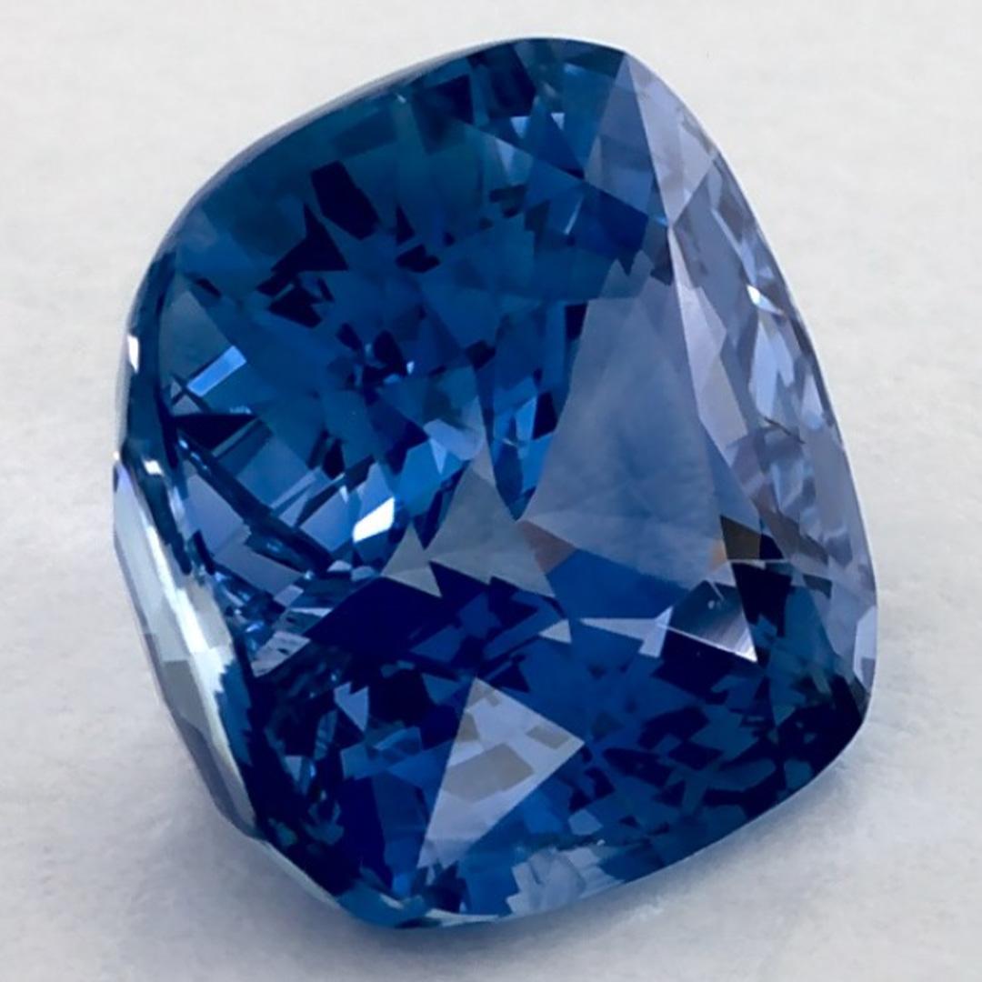 Taglio cuscino 3.05 carati di zaffiro blu a cuscino, gemma sfusa in vendita