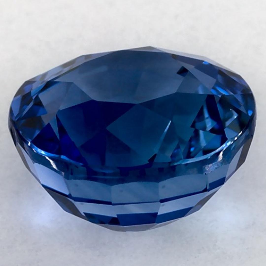 3.05 Ct Blue Sapphire Round Loose Gemstone In New Condition For Sale In Fort Lee, NJ