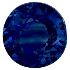 3.05 Ct Blue Sapphire Round Loose Gemstone