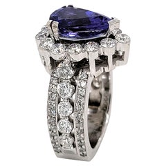Sebastian Bernards 3.05 Ct PS Tanzanite 2.45 Ct Diamond 18K Engagement Ring