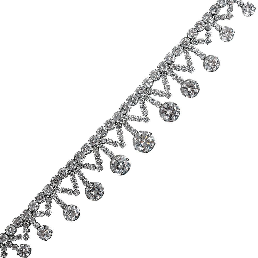 Women's 30.50 Carat Belle Epoche Style Diamond Necklace