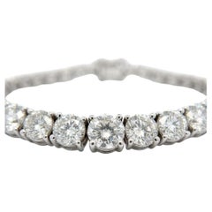 30,50 Karat Runder Brillant Diamant Riviera Halskette aus 18K Weißgold