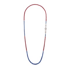 305.13 Total Carat of Ruby, Sapphire, and Diamond Necklace in Platinum