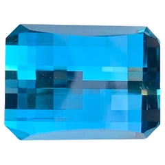 30.55 Carat Natural Loose London Blue Topaz Pixel Cut Gemstone From Brazil