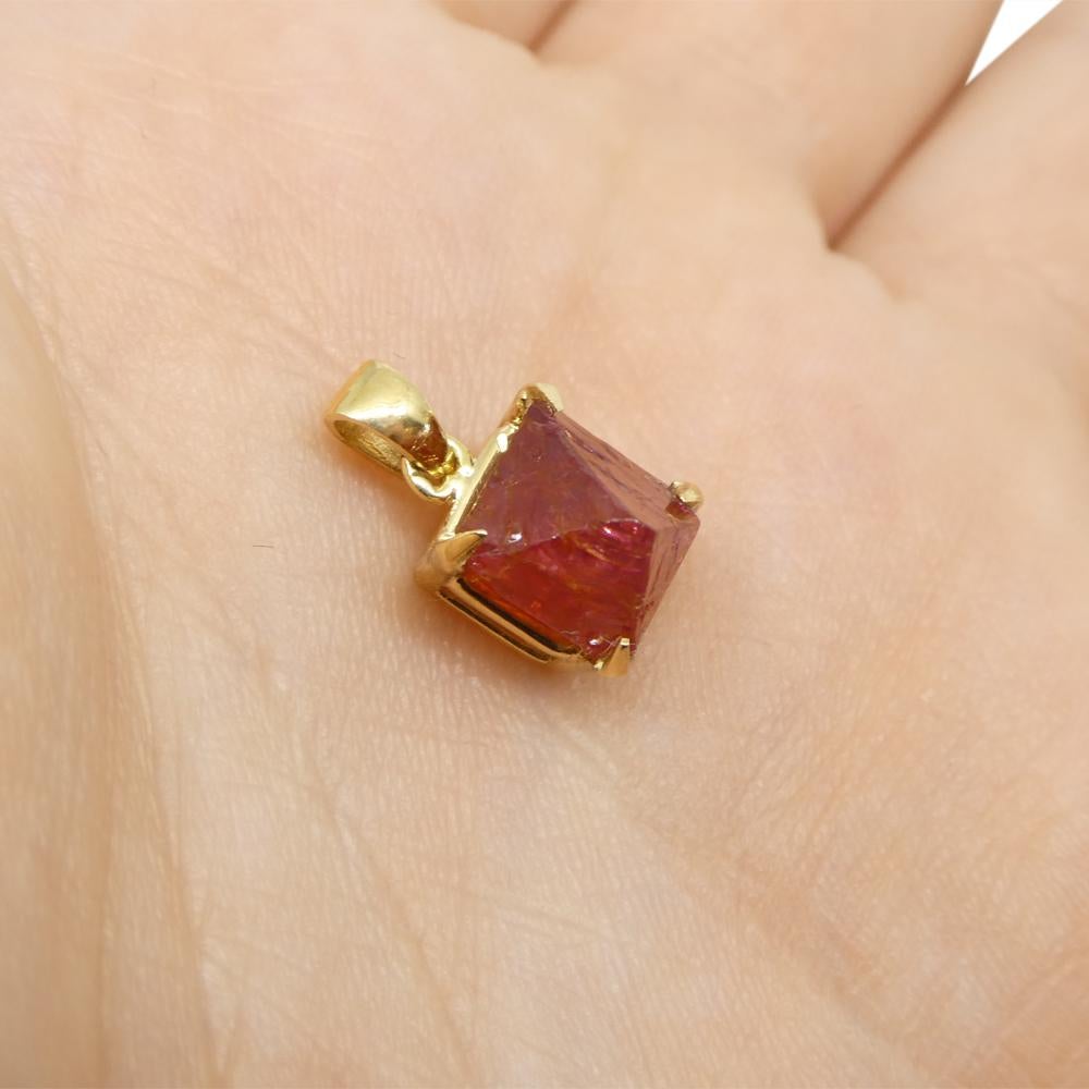 3,05 Karat Kristall Rot Jedi Spinell Anhänger in 14k Gelbgold gefasst 7