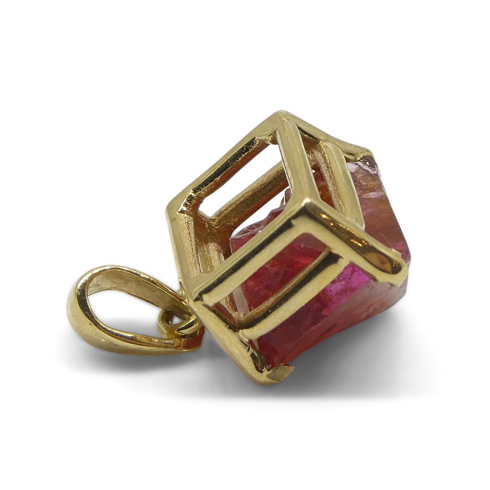 3,05 Karat Kristall Rot Jedi Spinell Anhänger in 14k Gelbgold gefasst 1