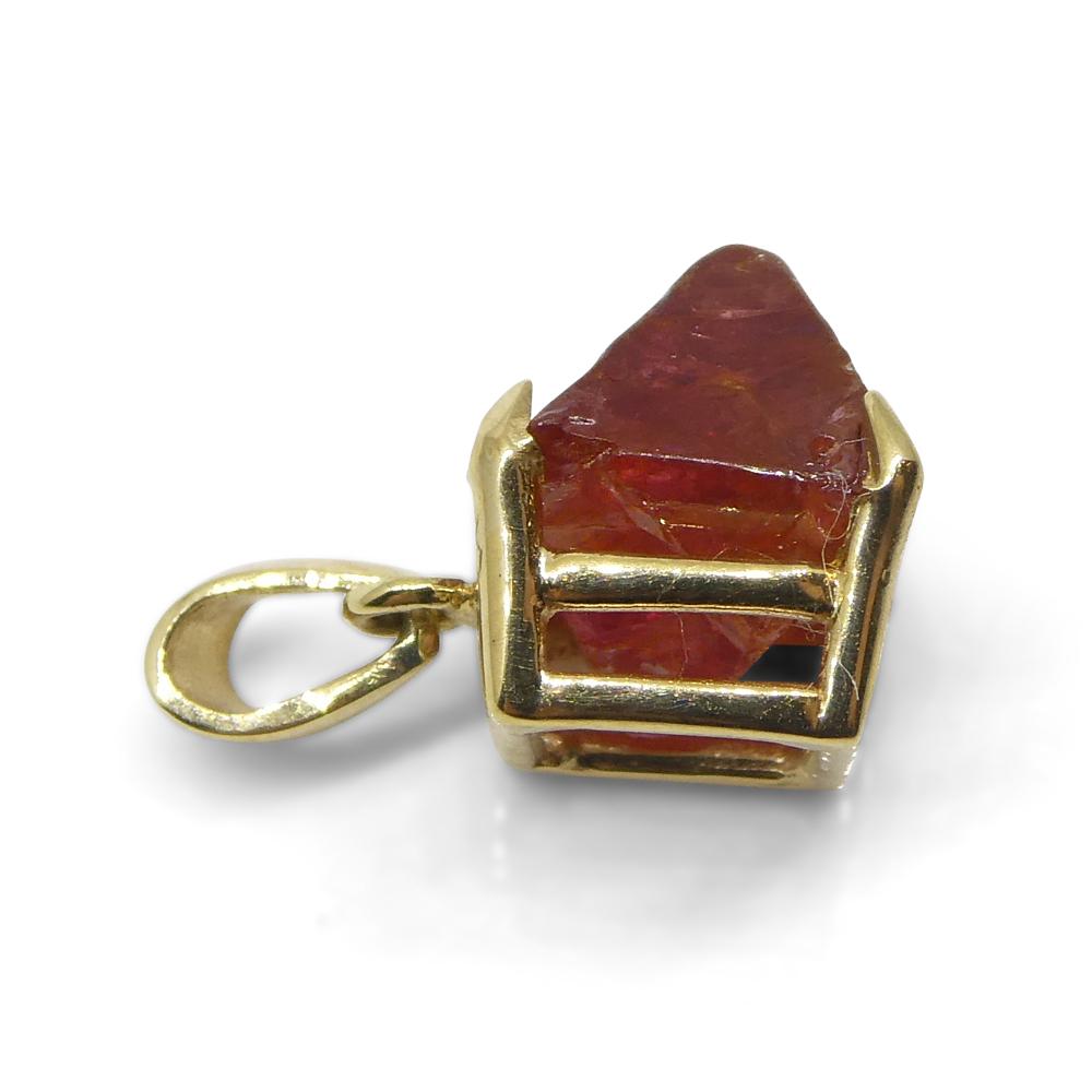 3,05 Karat Kristall Rot Jedi Spinell Anhänger in 14k Gelbgold gefasst 2