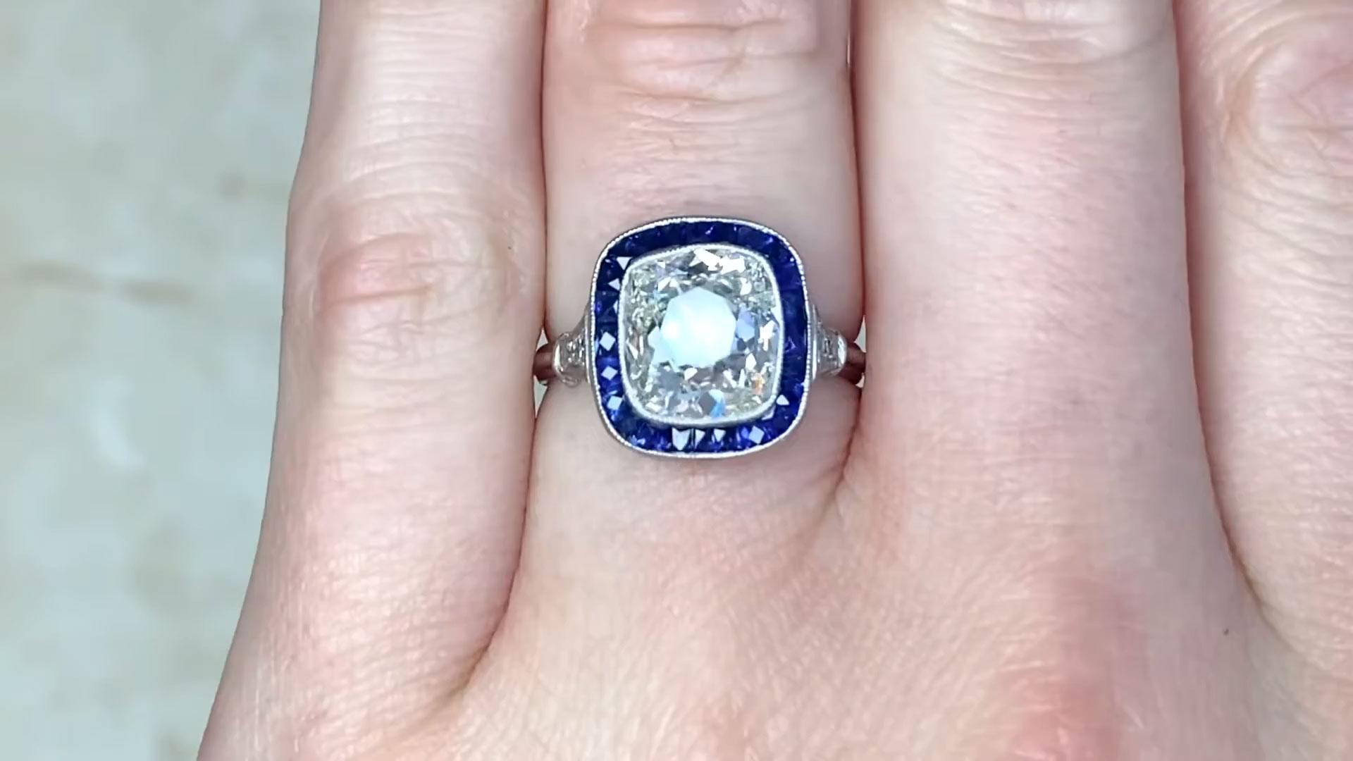 Art Deco Emerald Cut Diamond Engagement Ring (Approx. 3.00-Carats), VS1 Clarity, Platinum For Sale