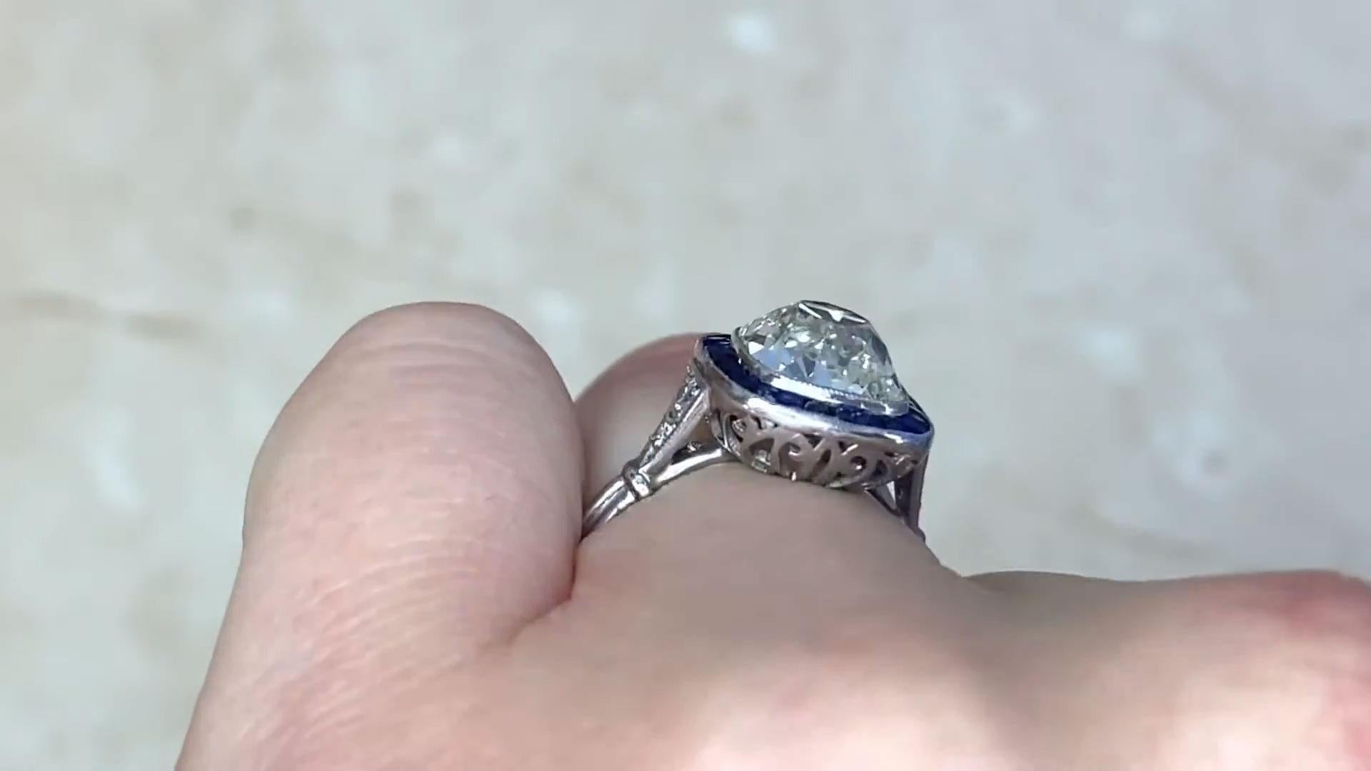 Women's Emerald Cut Diamond Engagement Ring (Approx. 3.00-Carats), VS1 Clarity, Platinum For Sale