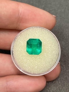 3.05ct Intense Green Asscher Cut Muzo Emerald Genuine May Birthstone
