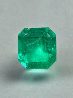 3.05ct Intense Green Asscher Cut Muzo Emerald Genuine May Birthstone