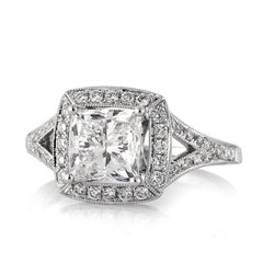 3,05ct Princess Cut Diamant Verlobungsring