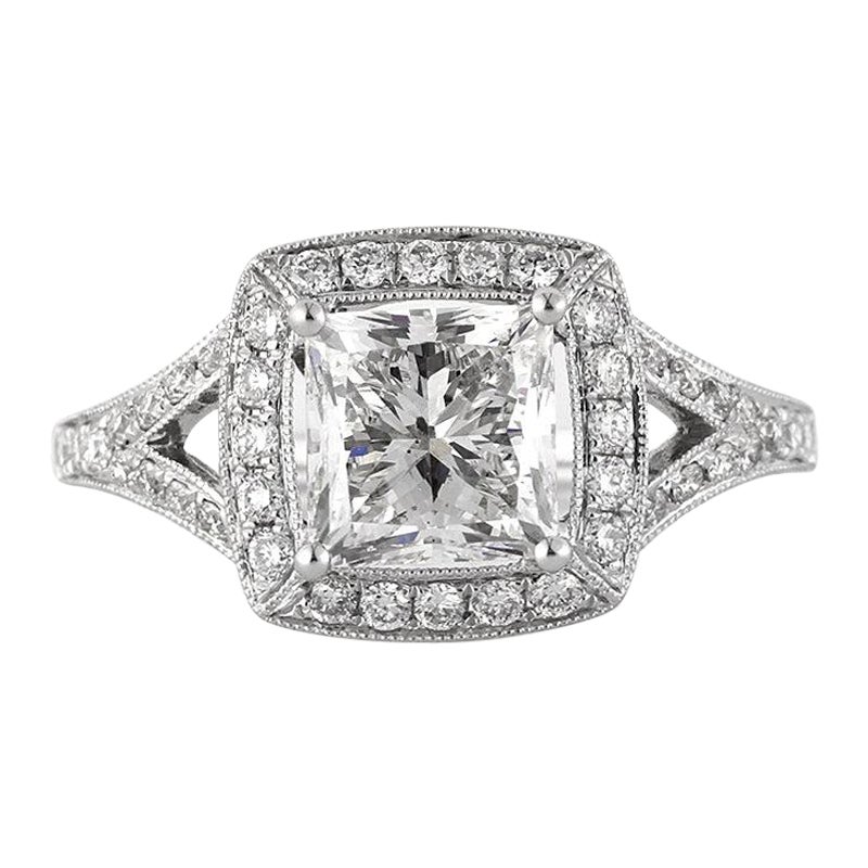 3.05ct Princess Cut Diamond Engagement Ring