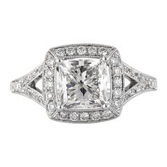 3.05ct Princess Cut Diamond Engagement Ring