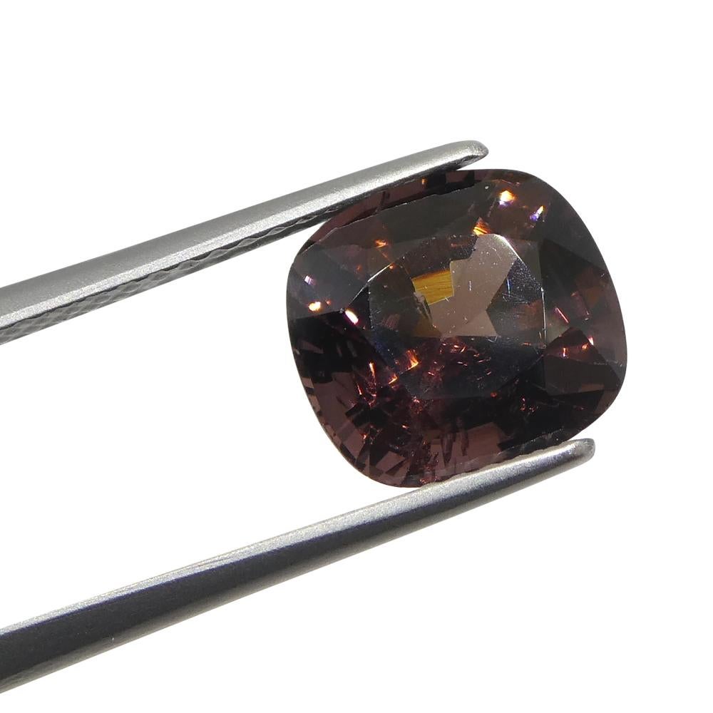 3.05ct Rectangular Cushion Brown Spinel from Burma In New Condition For Sale In Toronto, Ontario