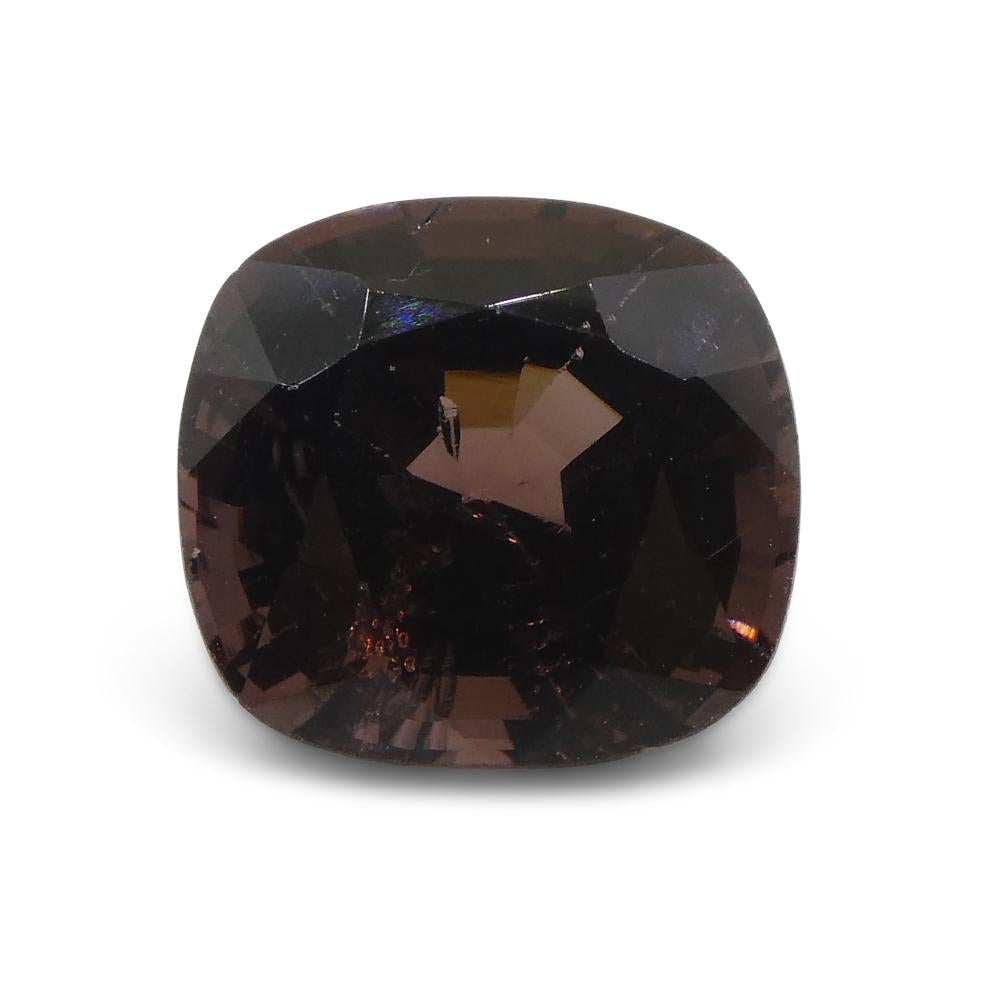 Women's or Men's 3.05ct Rectangular Cushion Brown Spinel from Burma For Sale
