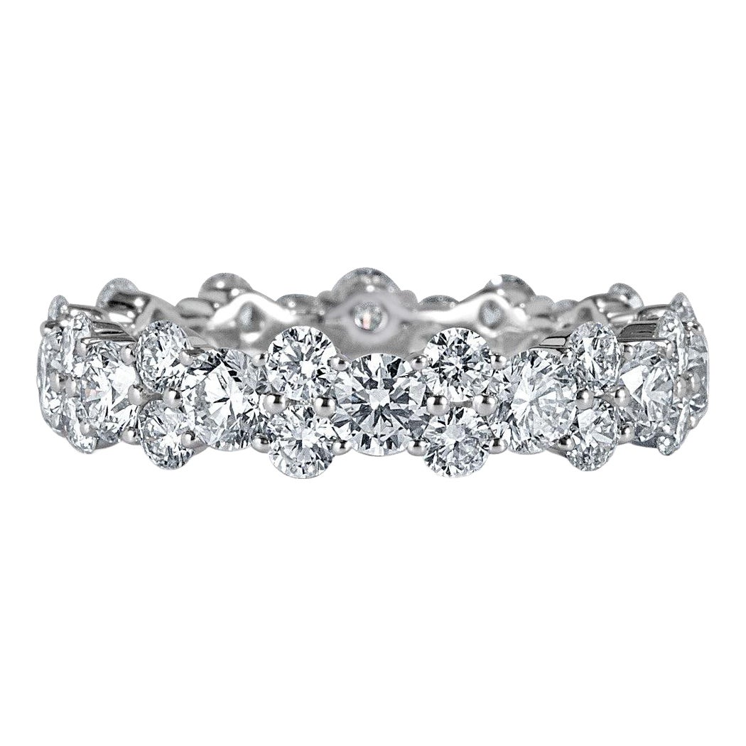 3.05ct Round Brilliant Cut Diamond Eternity Band in 14k White Gold