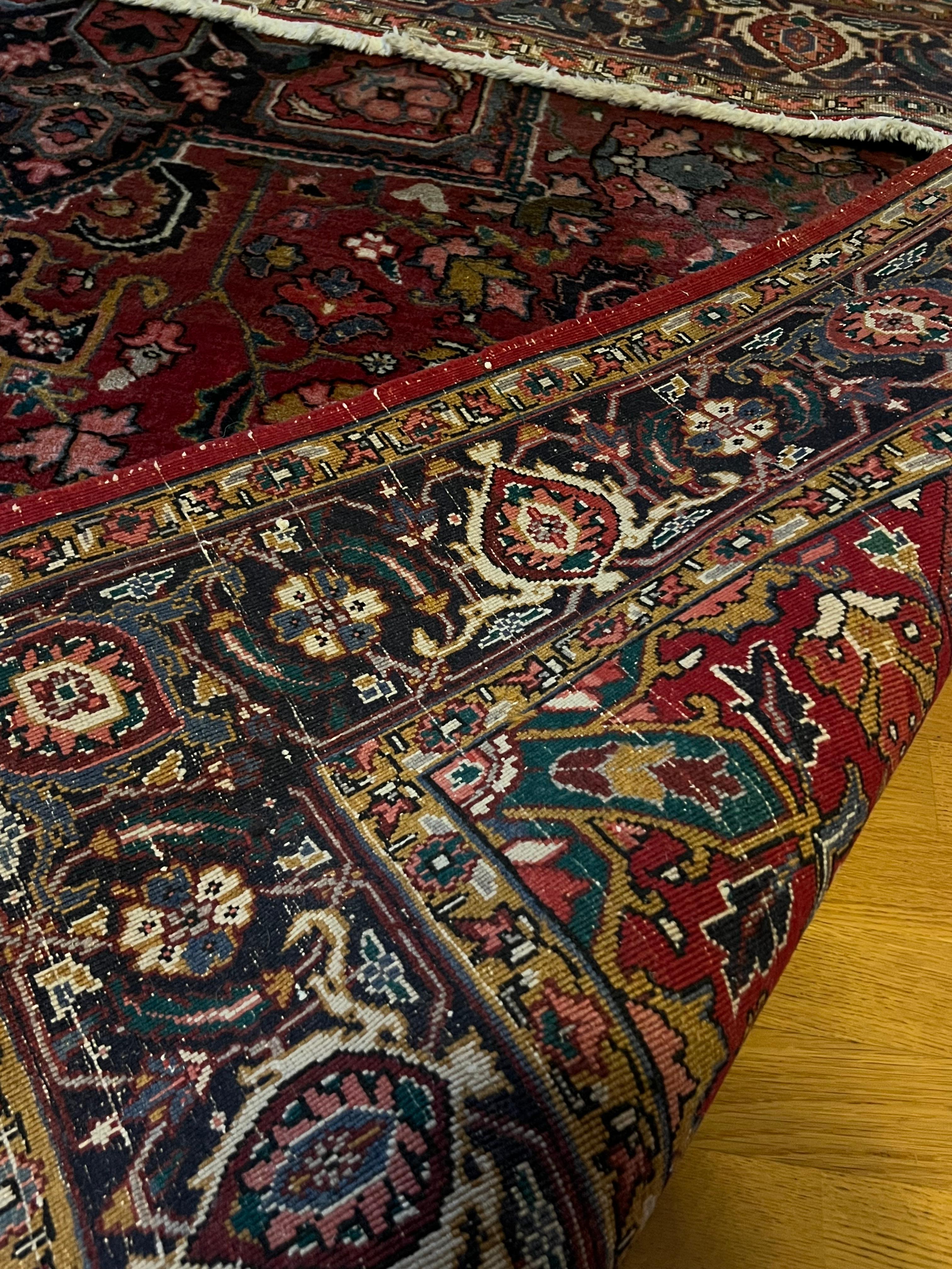 Metà XX secolo 305x240 cm Tappeto persiano Hariz di grandi dimensioni, annodato a mano in lana in vendita