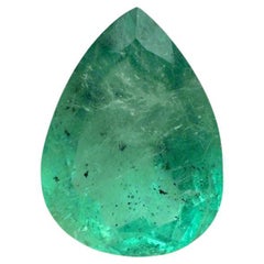 3.06 Carat 11x8 Freckled Natural Loose Colombian Emerald - Pear Cut Teardrop May