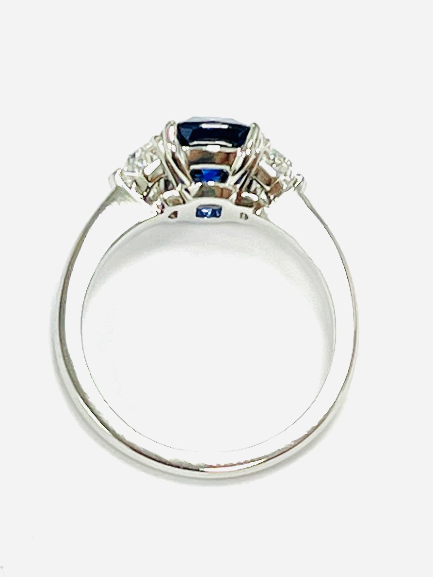 Modern 3.06 Carat Cushion Sapphire Diamond Cocktail Ring For Sale