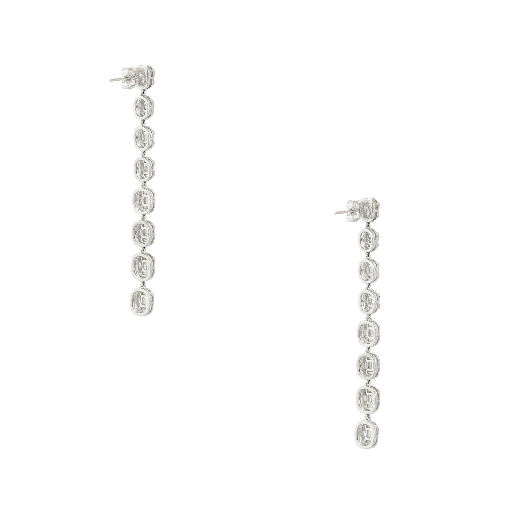 18k White Gold 3.06ctw Diamond Mosaic Drop Earrings

Material: 18k White Gold
Diamond Details: Approximately 3.06ctw of Mosaic Set Diamonds
Item Dimensions: 7.17mm x 3.82mm x 71.96mm
Earring Backs: Friction Backs
Additional Details: This item comes