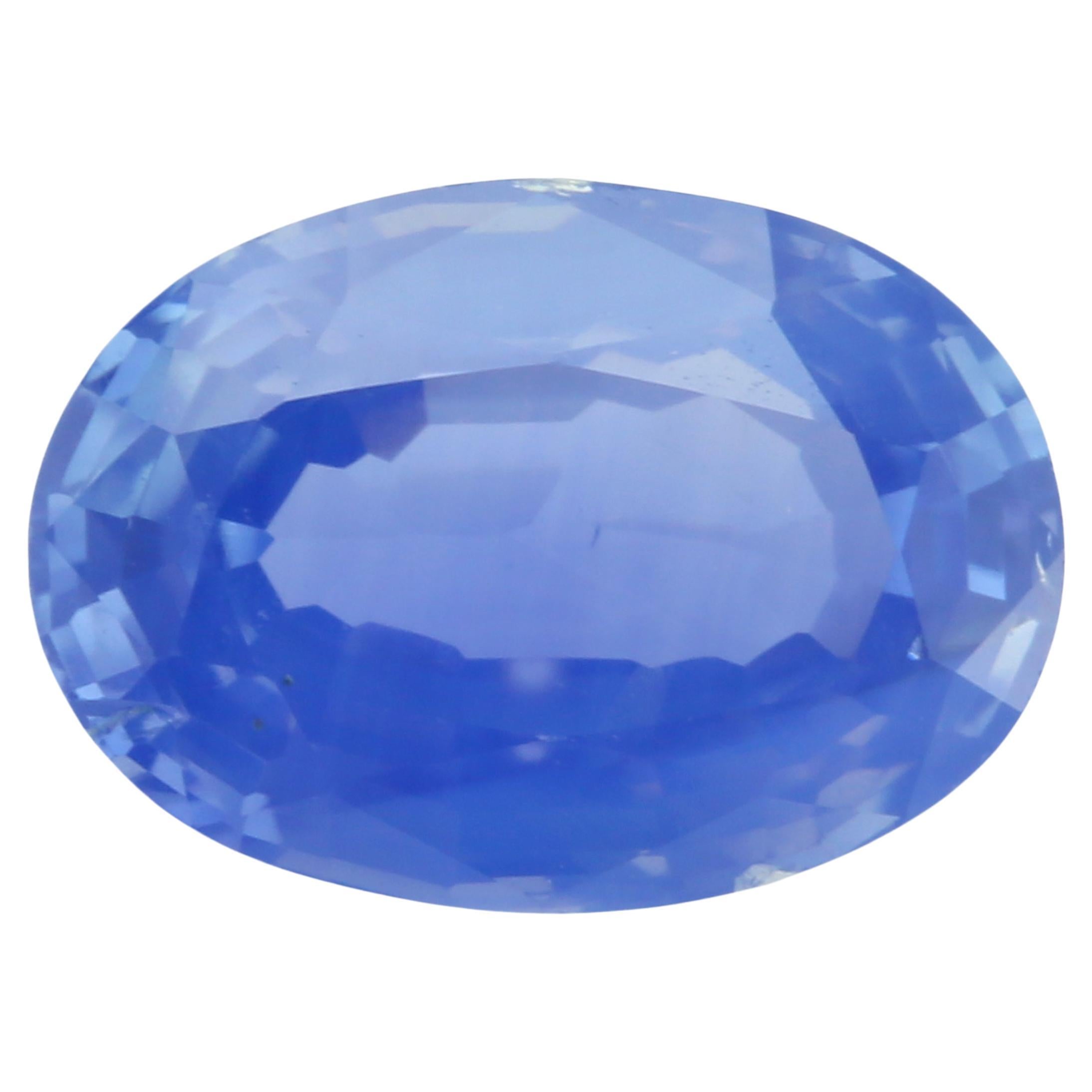 3.06 Carat Oval Cornflower Blue Sapphire – GRS Certified For Sale