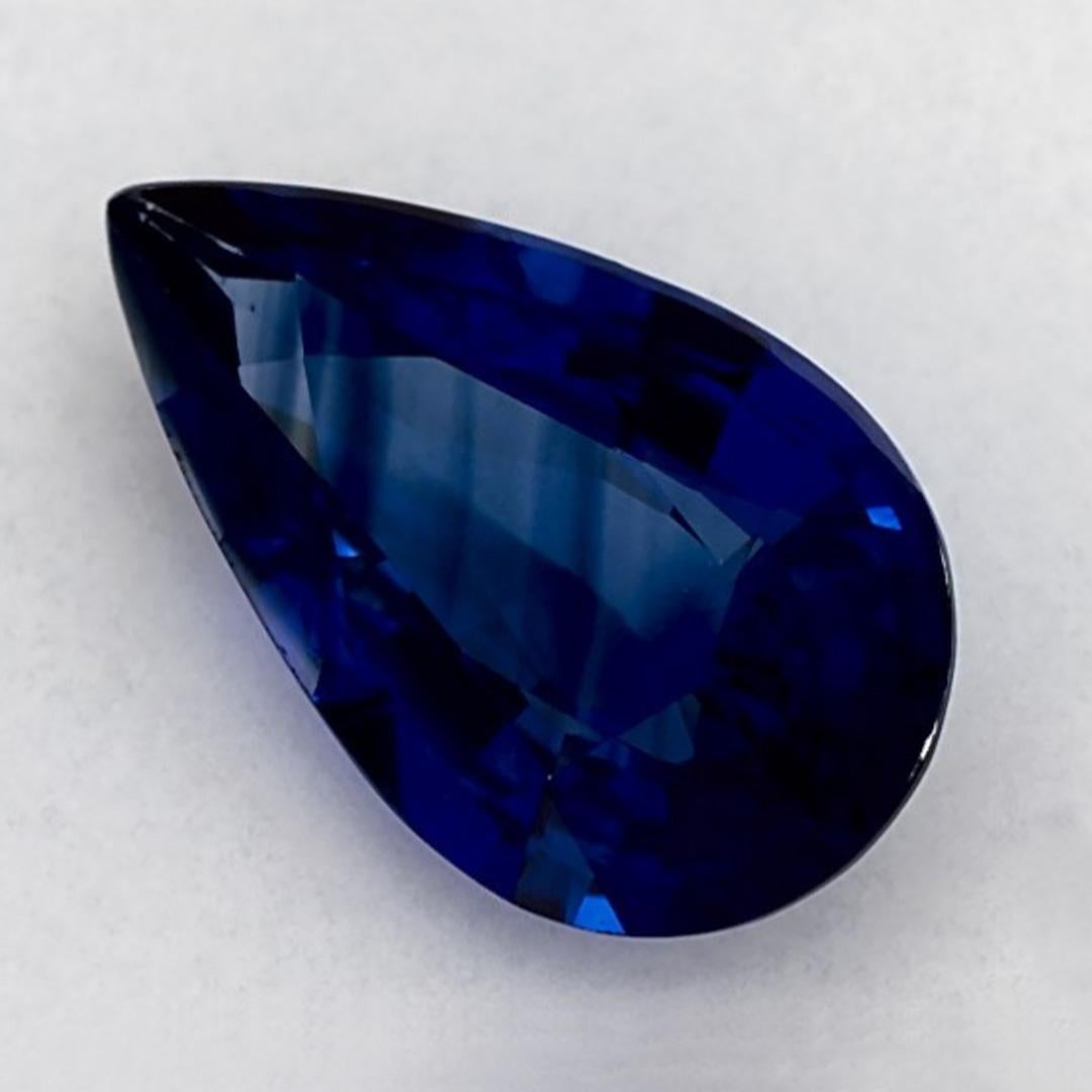 3.06 Karat Blauer Saphir Birne Loser Edelstein (Tropfenschliff) im Angebot