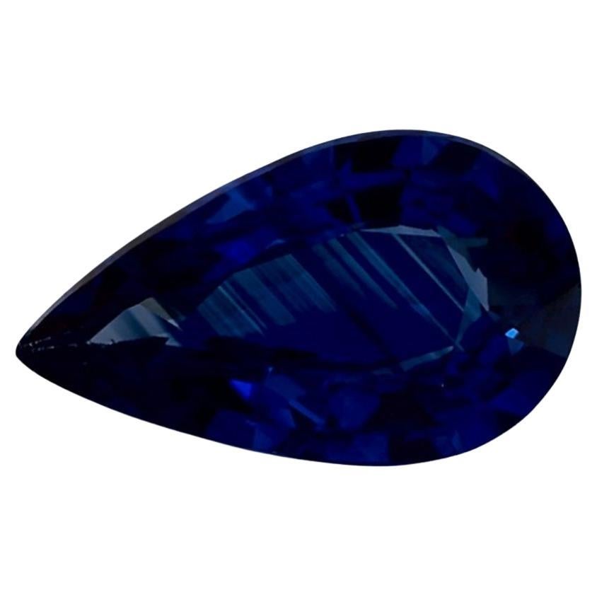 3.06 Ct Blue Sapphire Pear Loose Gemstone