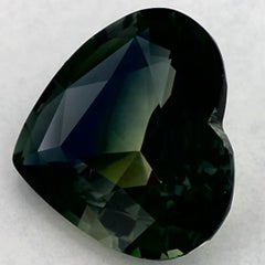 3.06 Ct Green Sapphire Heart Loose Gemstone