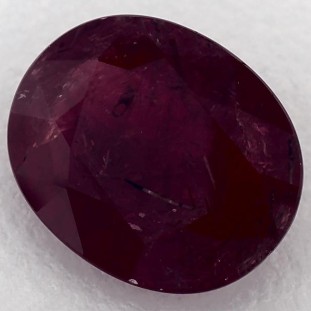 Oval Cut 3.06 Ct Ruby Oval Loose Gemstone For Sale