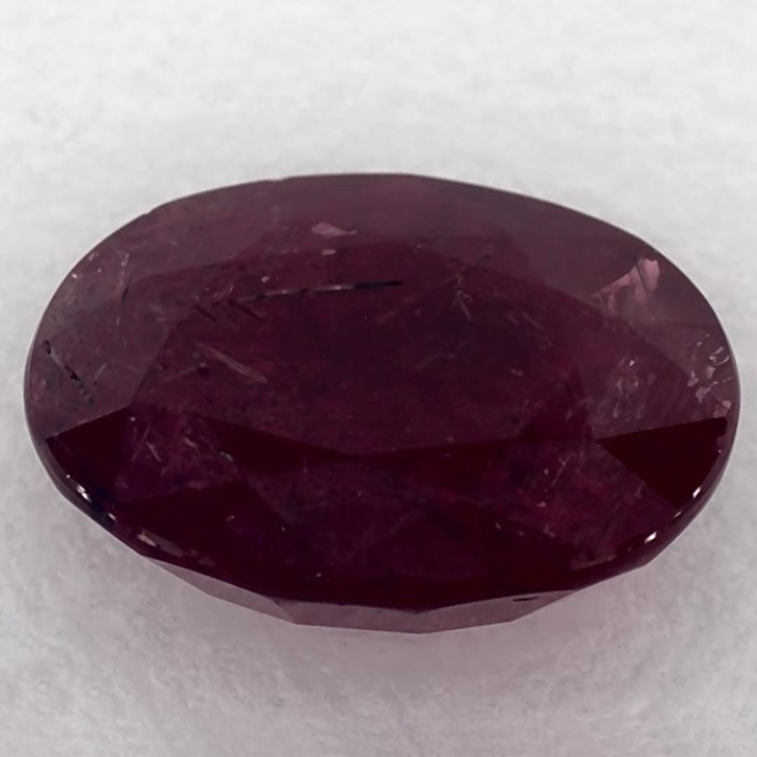 3.06 Ct Ruby Oval Loose Gemstone In New Condition For Sale In Fort Lee, NJ