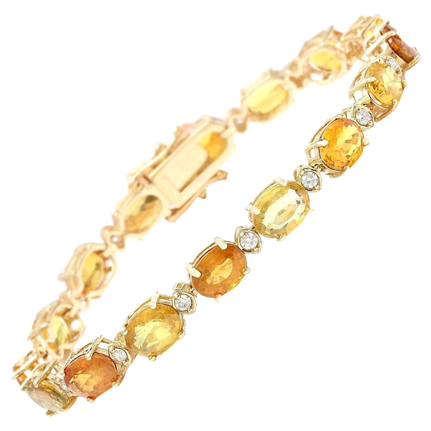 6.65 Carat Diamond 18 Karat Yellow Gold Bracelet For Sale (Free ...