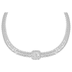 30.68 Carat Baguette Diamond Necklace