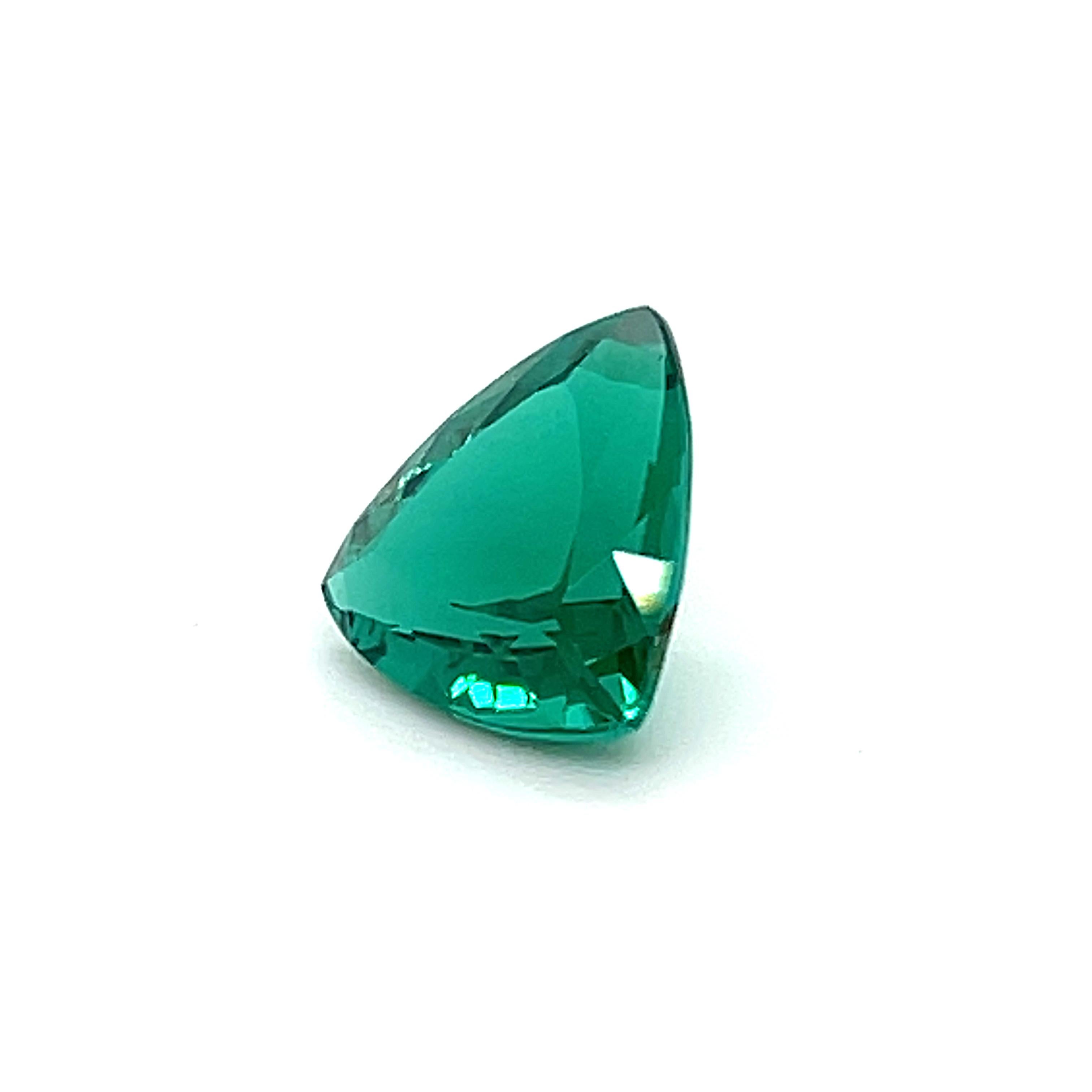 Contemporary 3.06ct Chrome Tourmaline Trillion Cut Loose Gemstone For Sale