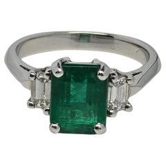3.06ct Emerald Diamond Ring Cocktail Diamond Ring with Large Emerald 18KT