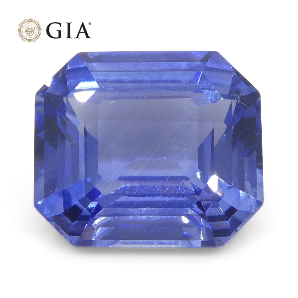 3.06ct Octagonal/Emerald Cut Blue Sapphire GIA Certified Sri Lanka   For Sale 6