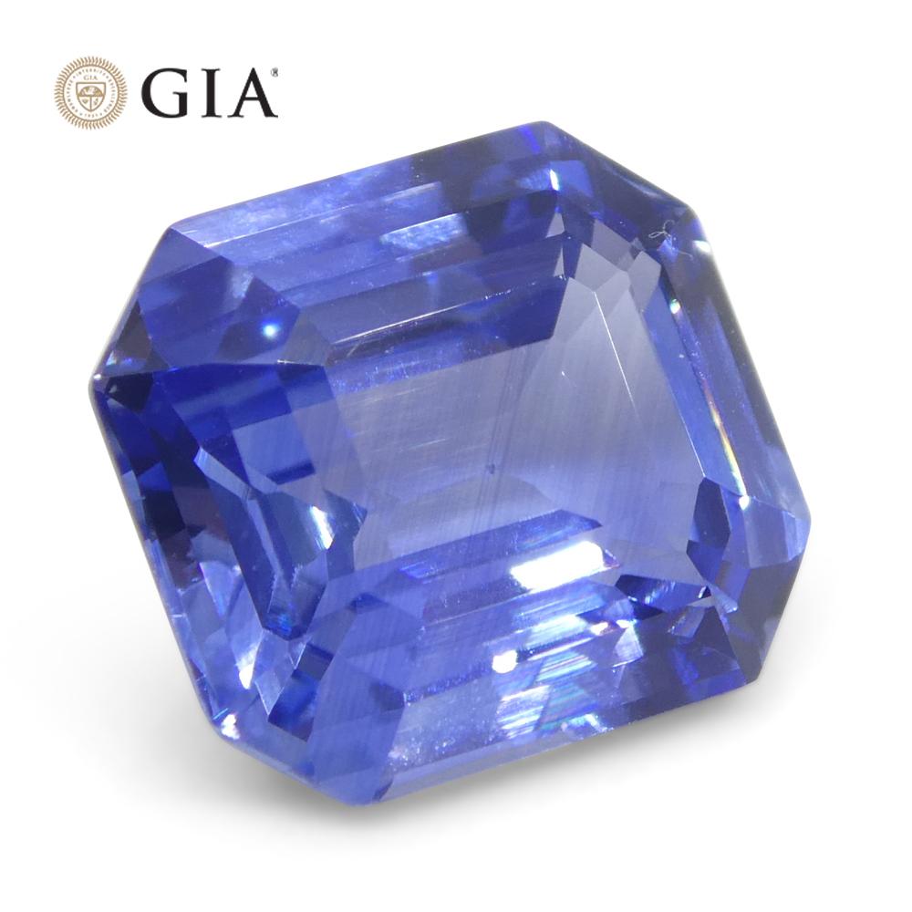 3.06ct Octagonal/Emerald Cut Blue Sapphire GIA Certified Sri Lanka 7