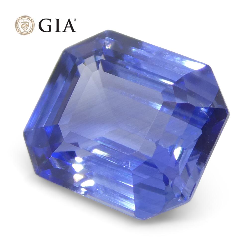 3.06ct Octagonal/Emerald Cut Blue Sapphire GIA Certified Sri Lanka   For Sale 9
