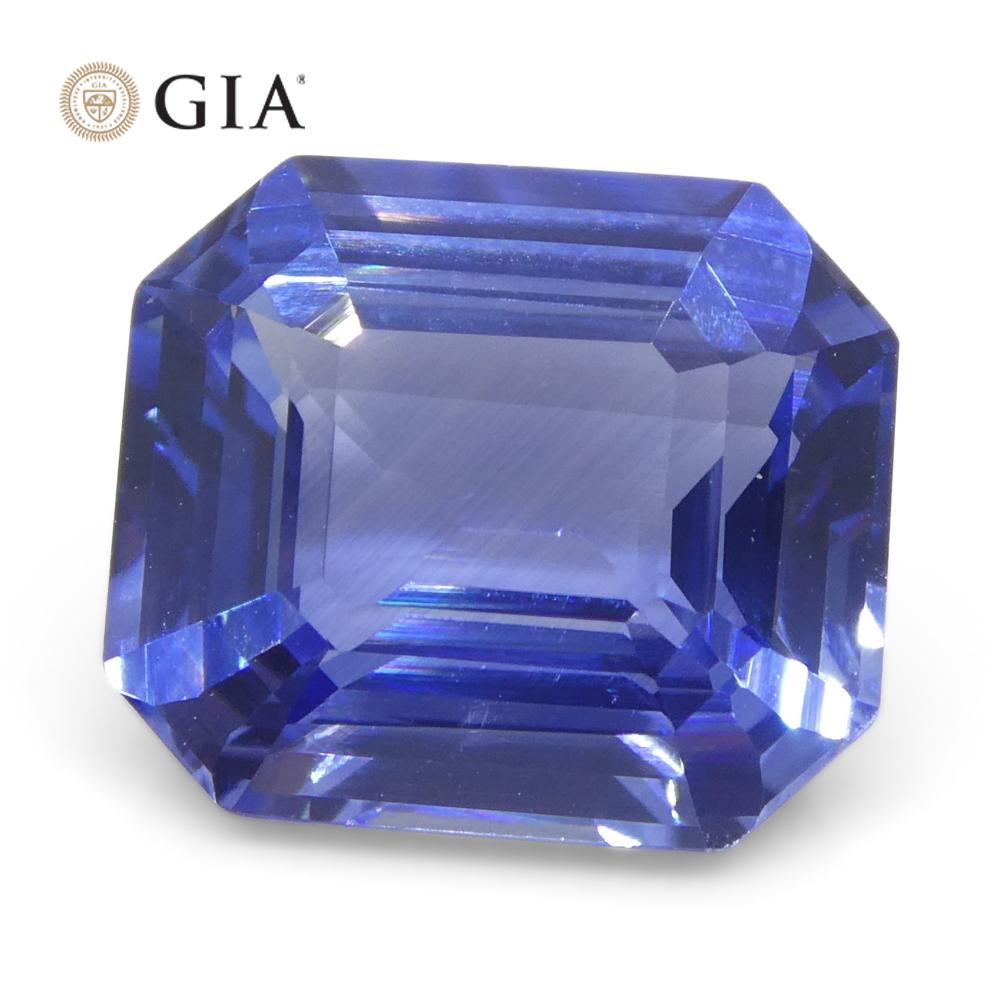 3.06ct Octagonal/Emerald Cut Blue Sapphire GIA Certified Sri Lanka   For Sale 1