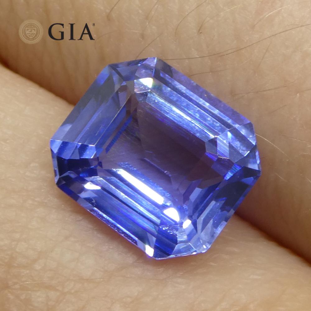 3.06ct Octagonal/Emerald Cut Blue Sapphire GIA Certified Sri Lanka   For Sale 2