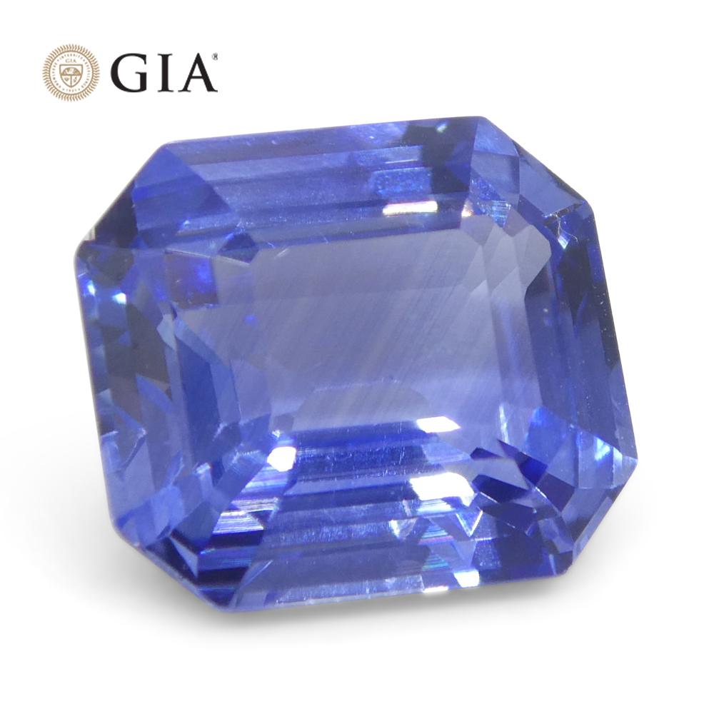3.06ct Octagonal/Emerald Cut Blue Sapphire GIA Certified Sri Lanka   For Sale 5