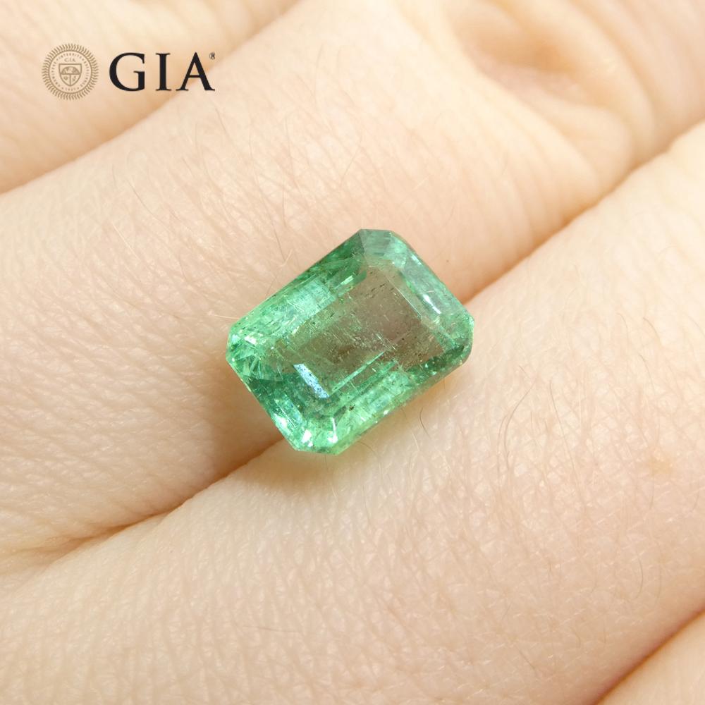 3.06ct Octagonal/Emerald Cut Green Emerald GIA Certified (F2)  In New Condition For Sale In Toronto, Ontario