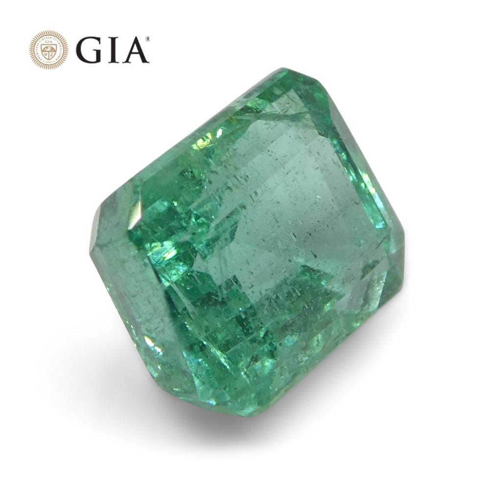 3.06ct Octagonal/Emerald Cut Green Emerald GIA Certified (F2)  For Sale 4