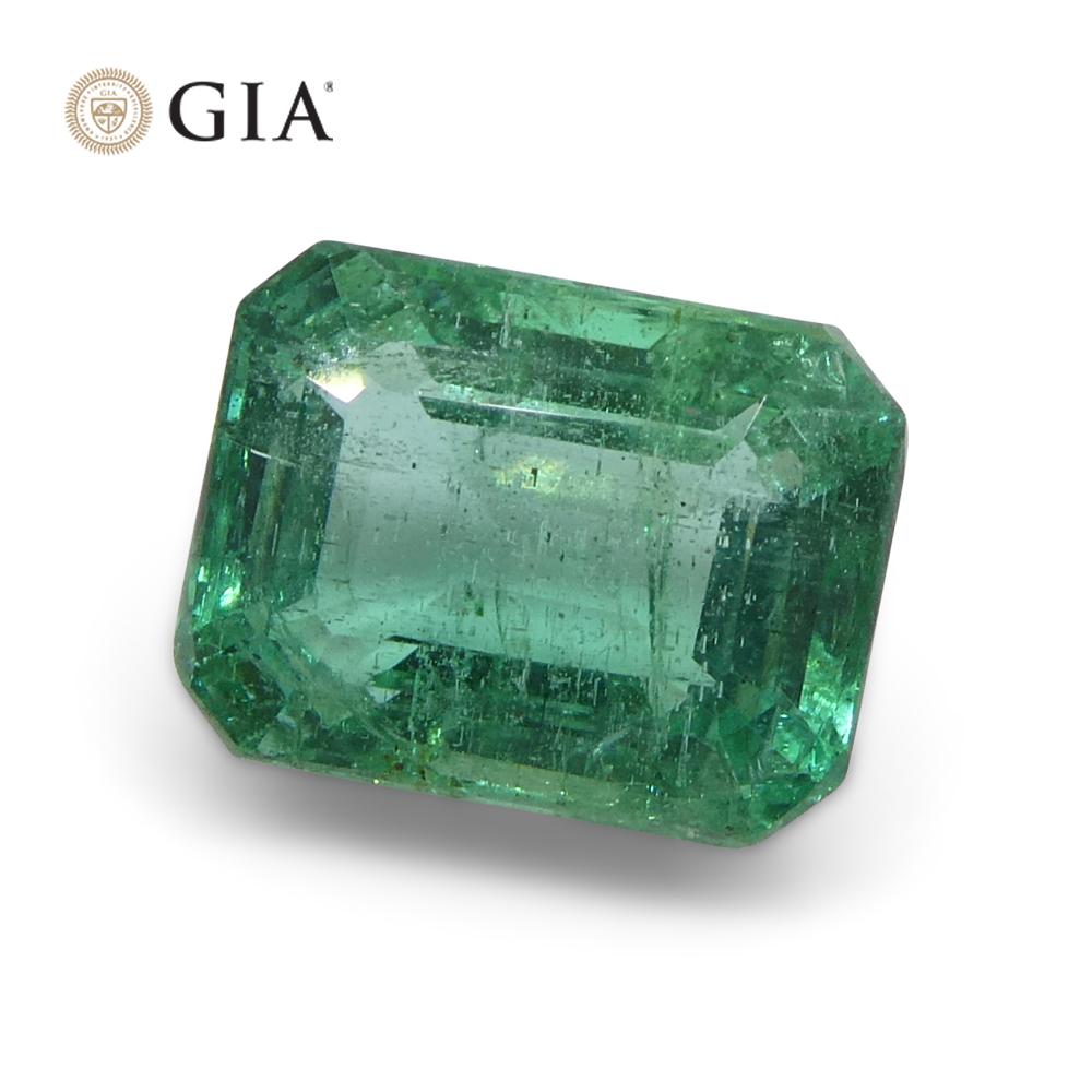 3.06ct Octagonal/Emerald Cut Green Emerald GIA Certified (F2)  For Sale 5